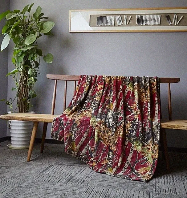 60"x80" Blanket Twin Size The Woods Super Soft Cashmere Throw Burgundy DCB3017