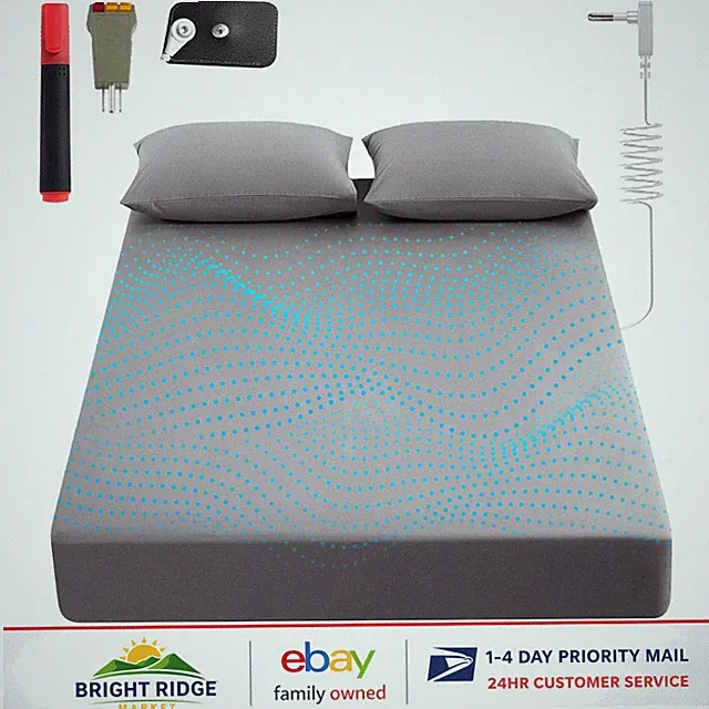 Comfortable Grounding Bed Sheet Twin XL with Geometry Pattern and Grounding Wire