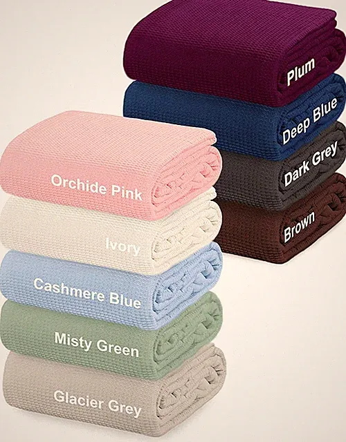 Crover All Season Thermal Waffle Cotton Blanket With Deep Plain Edge Border