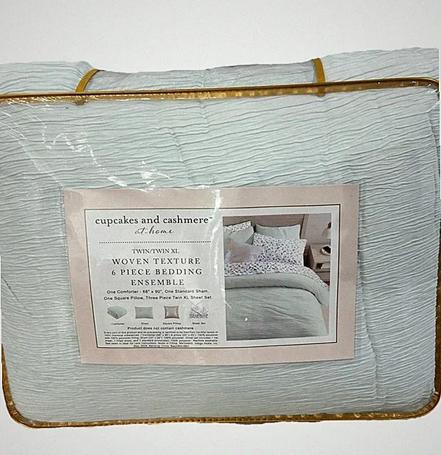 Cupcakes and Cashmere Blue Comforter Set with Sequin Pillow and Western Theme