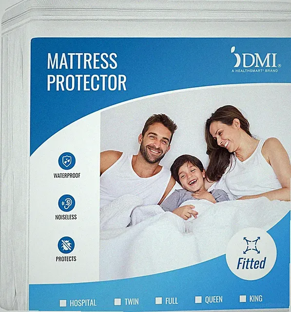 DMI Waterproof Mattress Protector and Cover, Contoured Fitted King, White