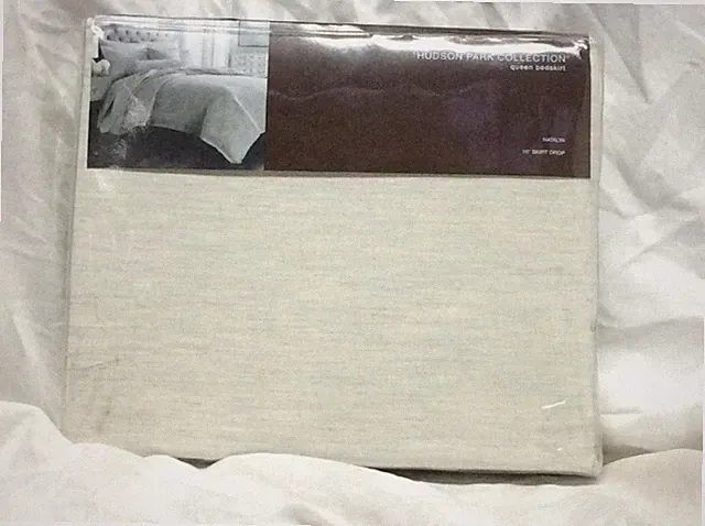 Hudson Park Collection Natalya Grey Queen Bedskirt NIP