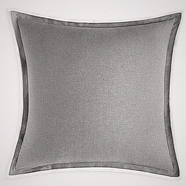 Hudson Park Luxe Cotton-Cashmere Euro Pillow Sham Gray