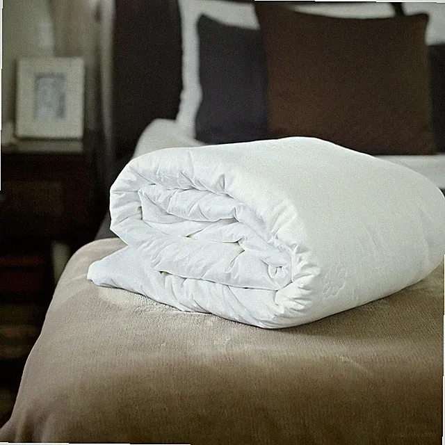 . Luxury Silk-Filled Mattress Topper with Fitted Cotton Sateen Elasticated Sk...