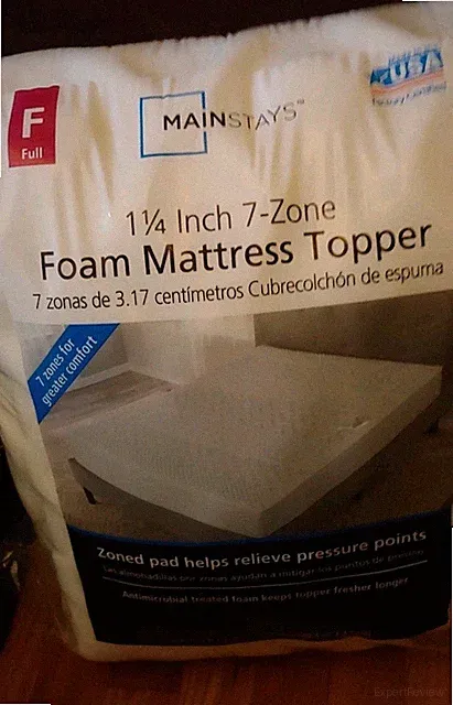 Mainstays 1.25" 7-Zone Foam Mattress Topper Full Size 52"x73" (II)