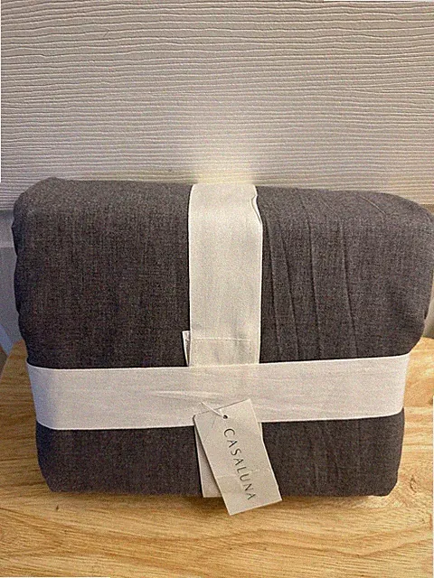 New Casaluna Gray Cotton Cashmere Blend Full/Queen Duvet Cover & Shams Set