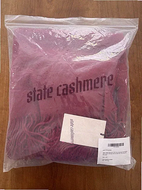NEW State Cashmere 100% Pure Cashmere Throw Blanket with Fringes in Burgandy