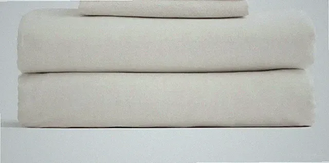 NWT QUINCE MONGOLIAN CASHMERE COTTON 3 PIECE SHEET SET TWIN NATURAL MSRP $99.90