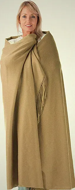 Pure Cashmere Fringe Throw in Sand - Luxurious Gift Box Included
