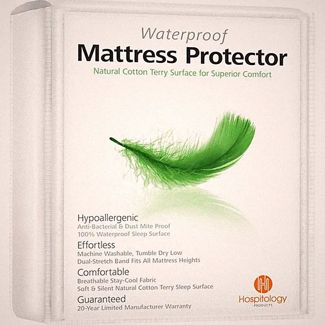 Queen Mattress Protector Hypoallergenic Natural Cotton - Waterproof - Fitted Cov
