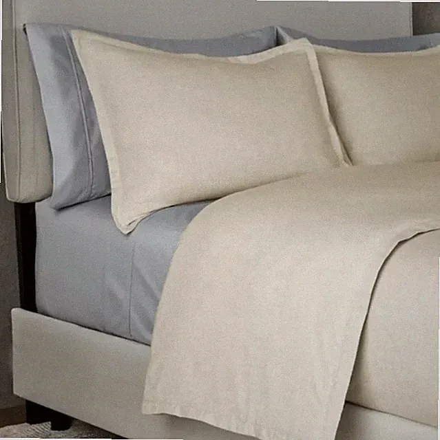 Queen The Threadery Linen 3 Piece Duvet Cover Cashmere Oatmeal Set New