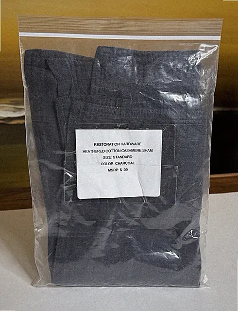 Restoration Hardware Heathered Cotton Cashmere Sham Standard Charcoal NEW $109