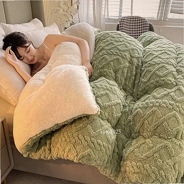 Thick Winter Warm Blanket Bed Lamb Cashmere Weighted Blankets Quilt Comforter